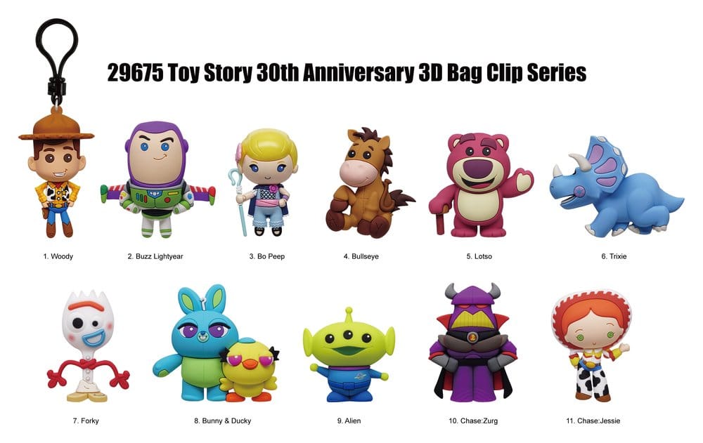 Toy Story 3D PVC Bag Clips 30th Anniversary Series 67 Display (24)