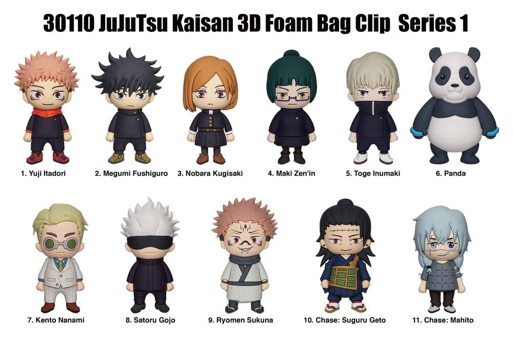 Jujutsu Kaisen 3D Foam Bag Clips Series 1 Display (24)