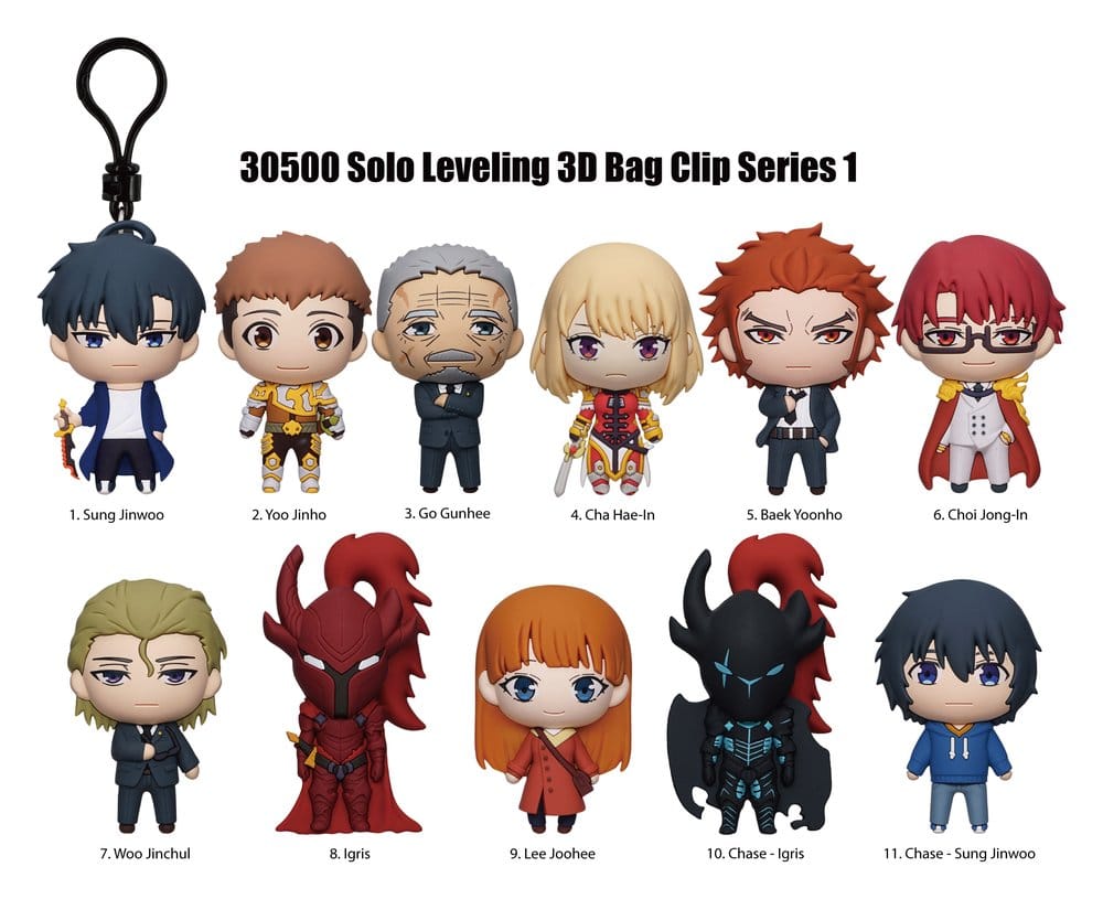 Solo Leveling 3D PVC Bag Clips Series 1 Blind Bag Display (24)