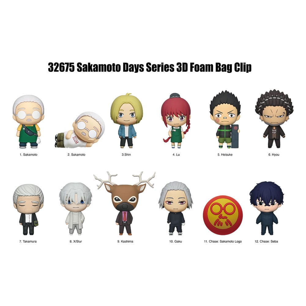 Sakamoto Days 3D Foam Bag Clips Series 2 Display (24)
