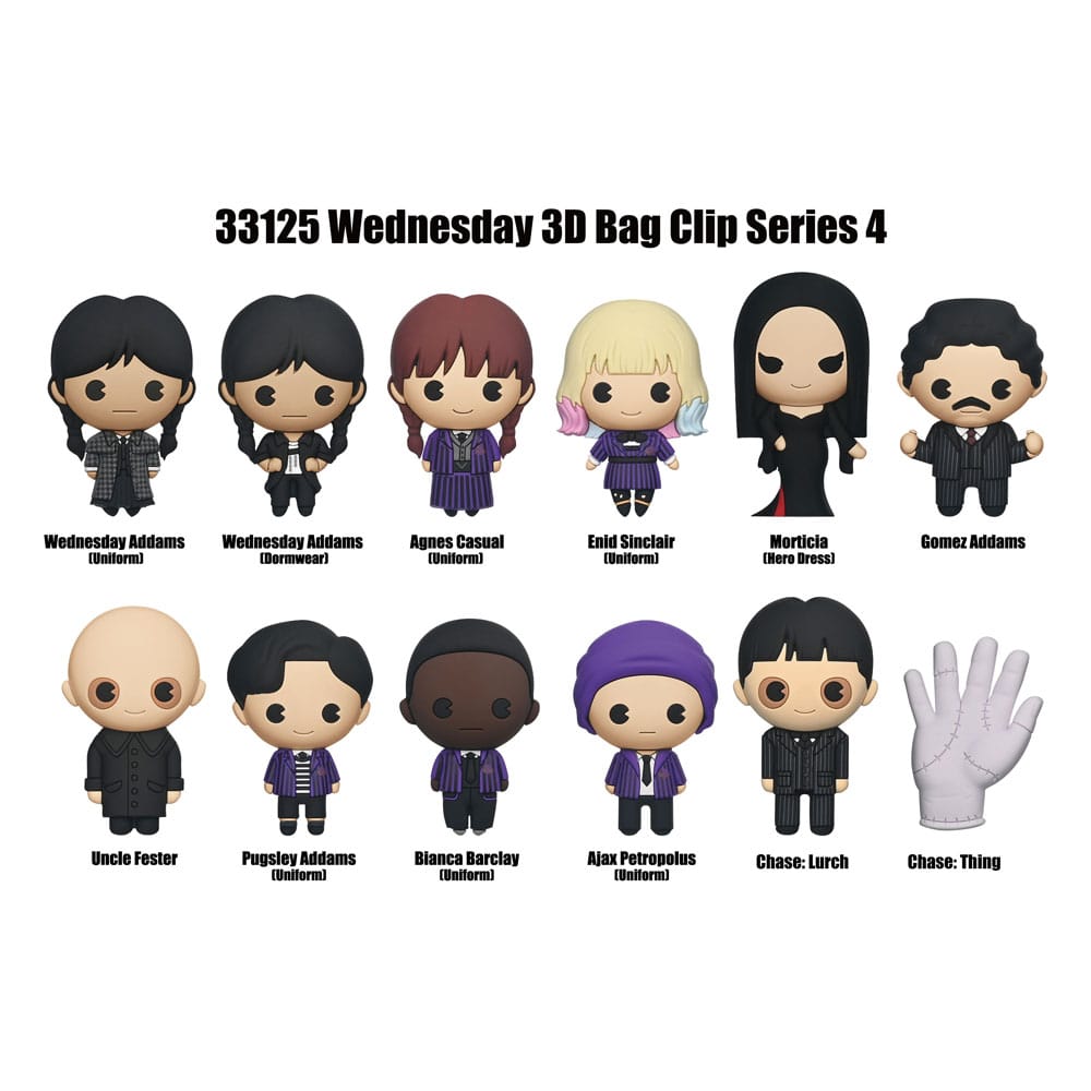 Wednesday 3D Foam Bag Clips Series 4 Display (24)