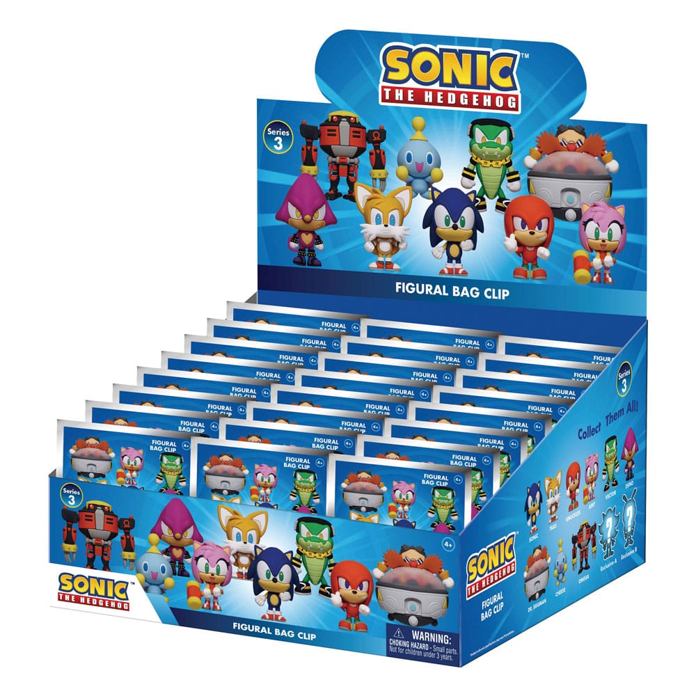 Sonic - The Hedgehog 3D PVC Bag Clips Series 3 Display (24)