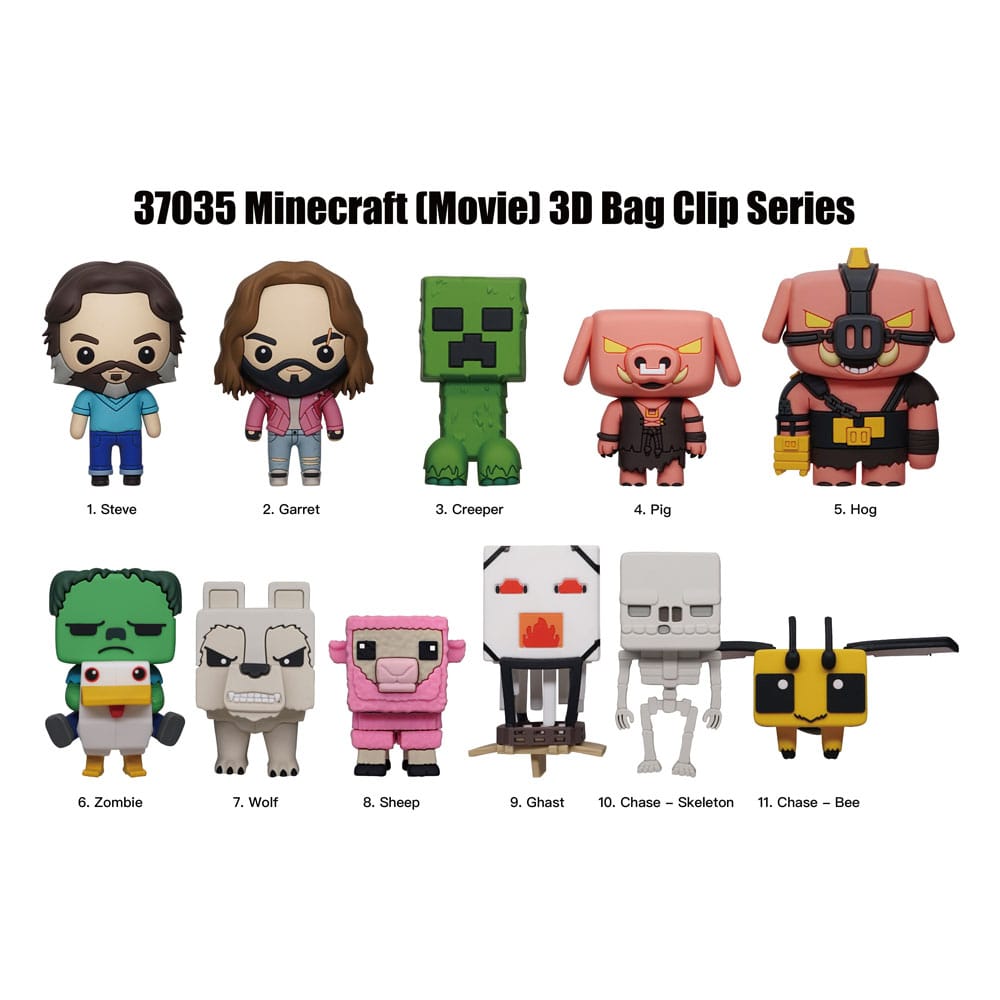 Minecraft 3D PVC Bag Clips Series 1 Display (24)