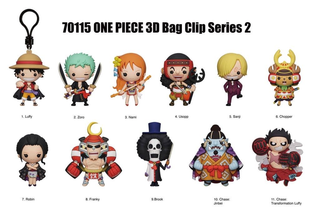 One Piece 3D PVC Bag Clips Series 2 Display (24)