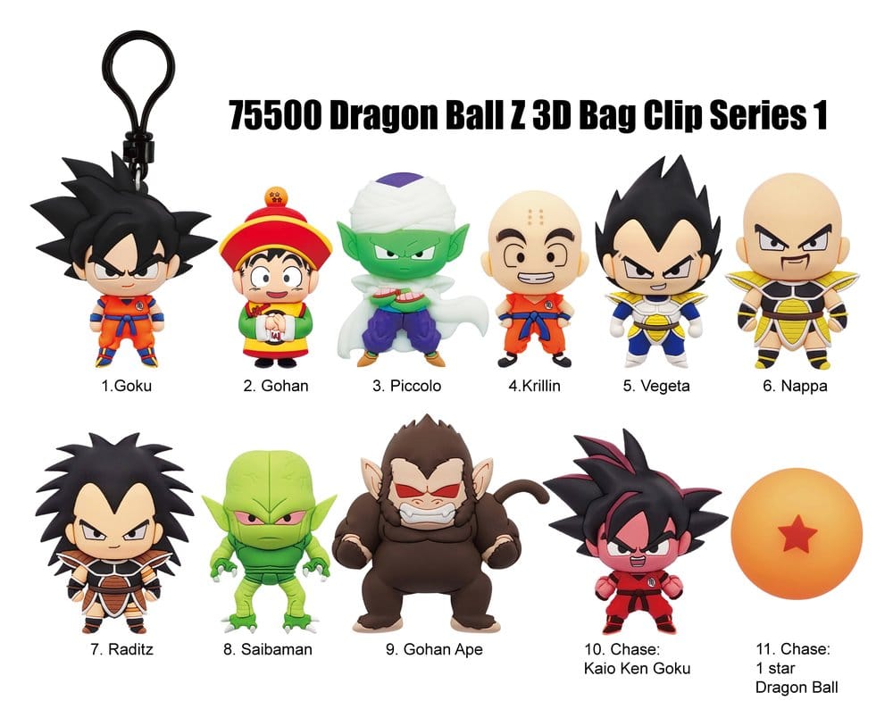 Dragon Ball Z 3D Foam Bag Clips Series 1 Display (24)