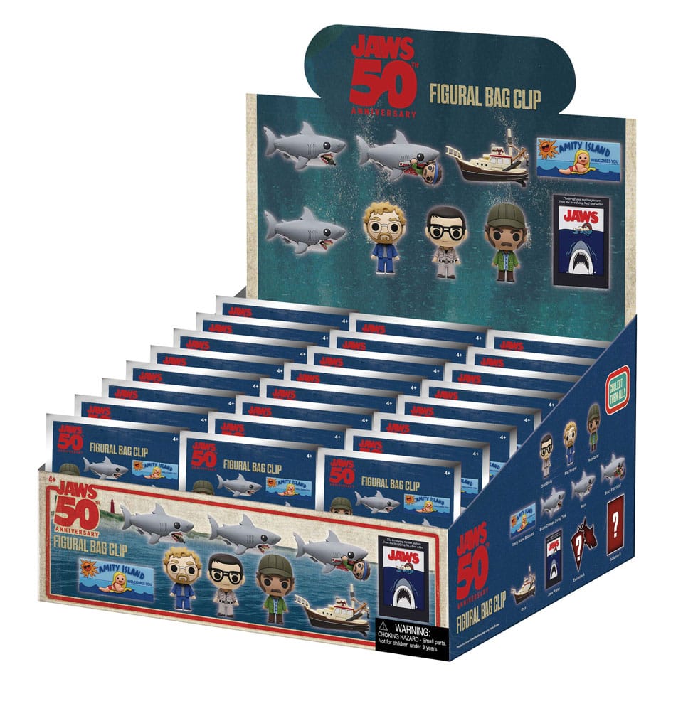 Jaws 3D PVC Bag Clips 50th Anniversary Series 1 Display (24)