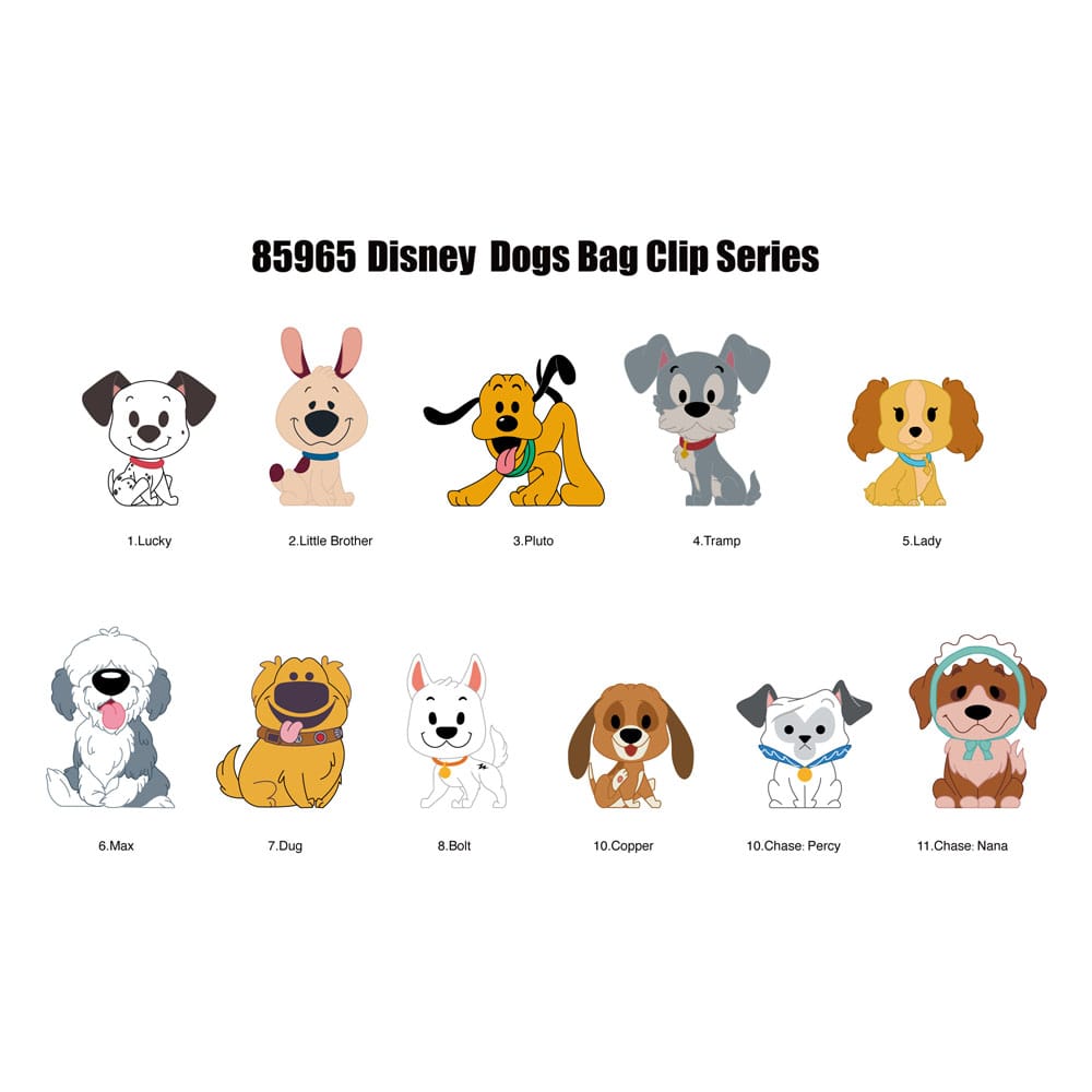 Disney Dogs 3D Foam Bag Clips Series 1 Display (24)