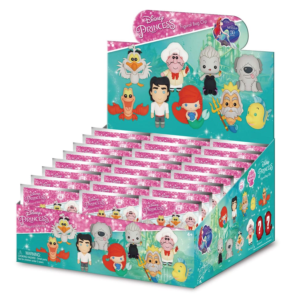 The Little Mermaid 3D PVC Bag Clips  Series 1 Display (24)