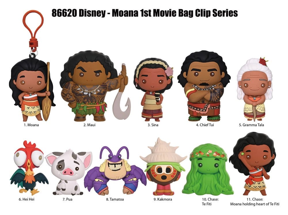 Moana 3D PVC Bag Clips Series 2 Display (24)