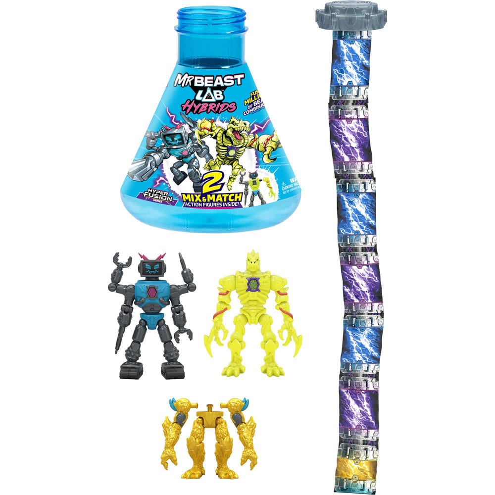 Mr. Beast Lab Hybrids Series 2 Mini Figure 2-Pack Lab-Bot vs Gid Skeleton 11 cm