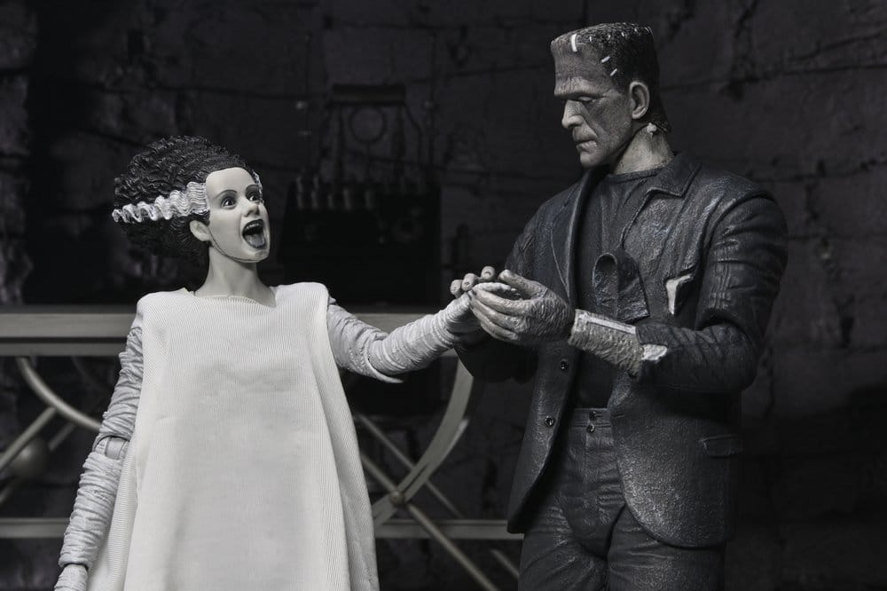 Universal Monsters 2-Pack Action Figure Bride of Frankenstein 90th Anniversary The Monster & His Mate (B&W) 18 cm