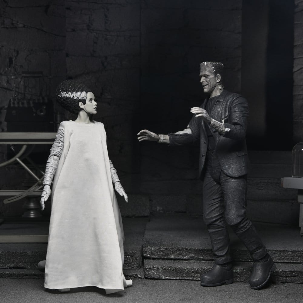 Universal Monsters 2-Pack Action Figure Bride of Frankenstein 90th Anniversary The Monster & His Mate (B&W) 18 cm