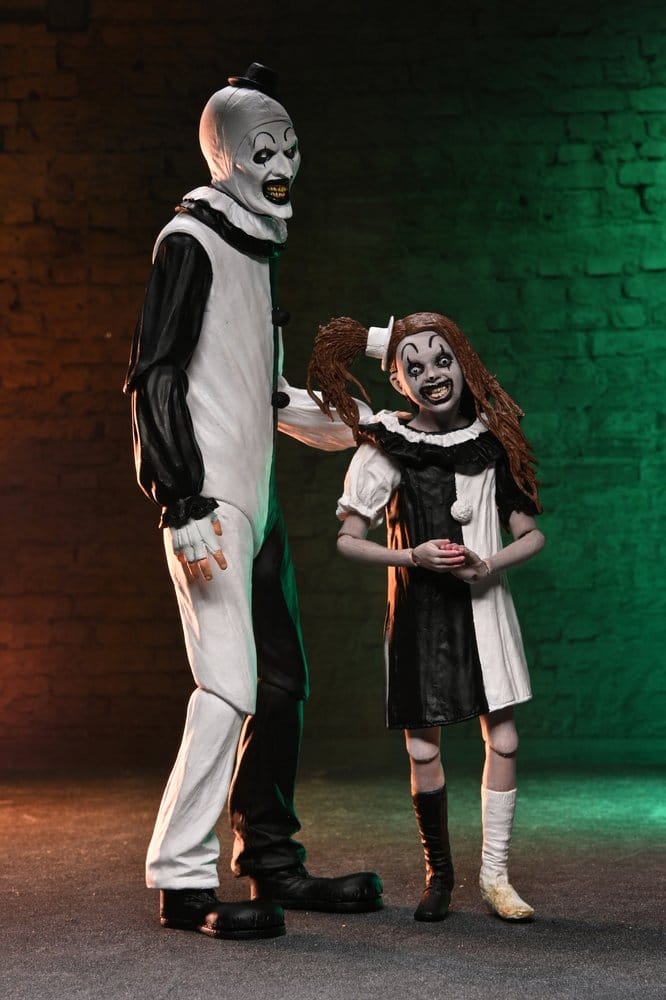Terrifier 2 2-Pack Action Figures Ultimate Art the Clown & Little Pale Girl 18 cm