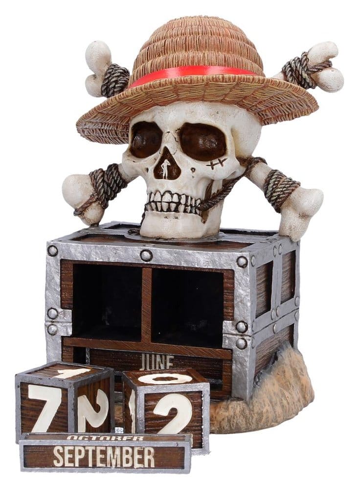 One Piece Perpetual Calendar Luffy Jolly Roger 16 cm
