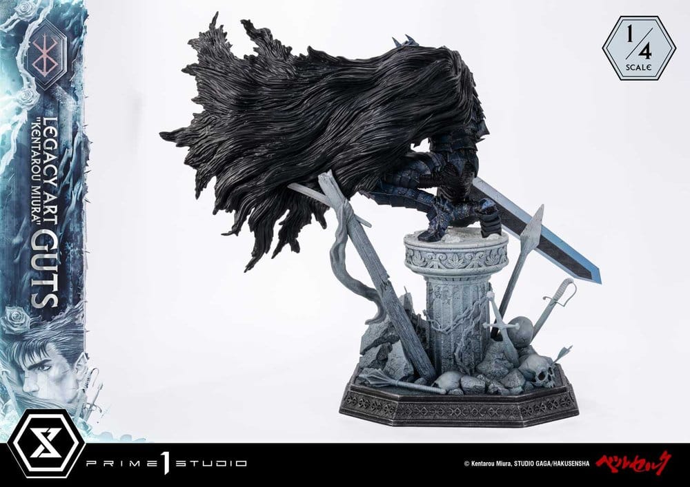 Berserk Legacy Art "Kentarou Miura" Statue 1/4 Guts 74 cm