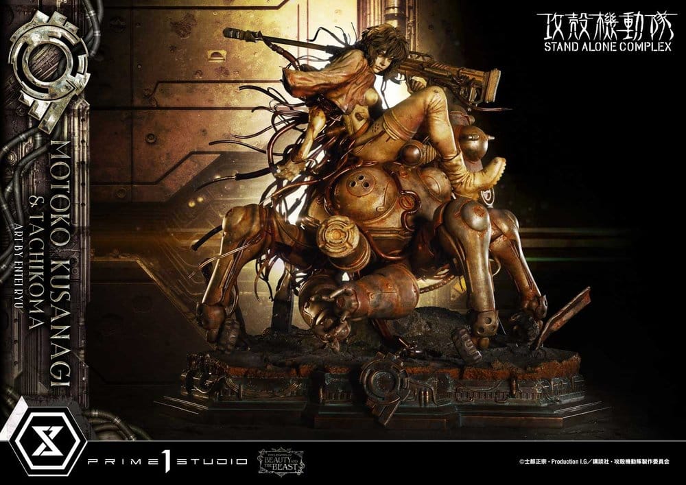 Ghost in the Shell Stand Alone Complex The Legend of Beauty and the Beast Statue 1/4 Motoko Kusanagi & Tachikoma Art by Entei Ryu Bonus Version 53 cm
