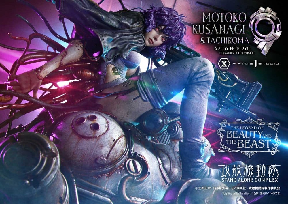 Ghost in the Shell Stand Alone Complex The Legend of Beauty and the Beast Statue 1/4 Motoko Kusanagi & Tachikoma Character color Art by Entei Ryu Bonus Version 53 cm