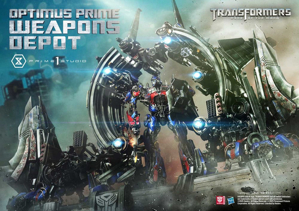 Transformers: Dark of the Moon (Movie) Museum Masterline Statue Optimus Prime Weapons Depot Bonus Version 127 cm