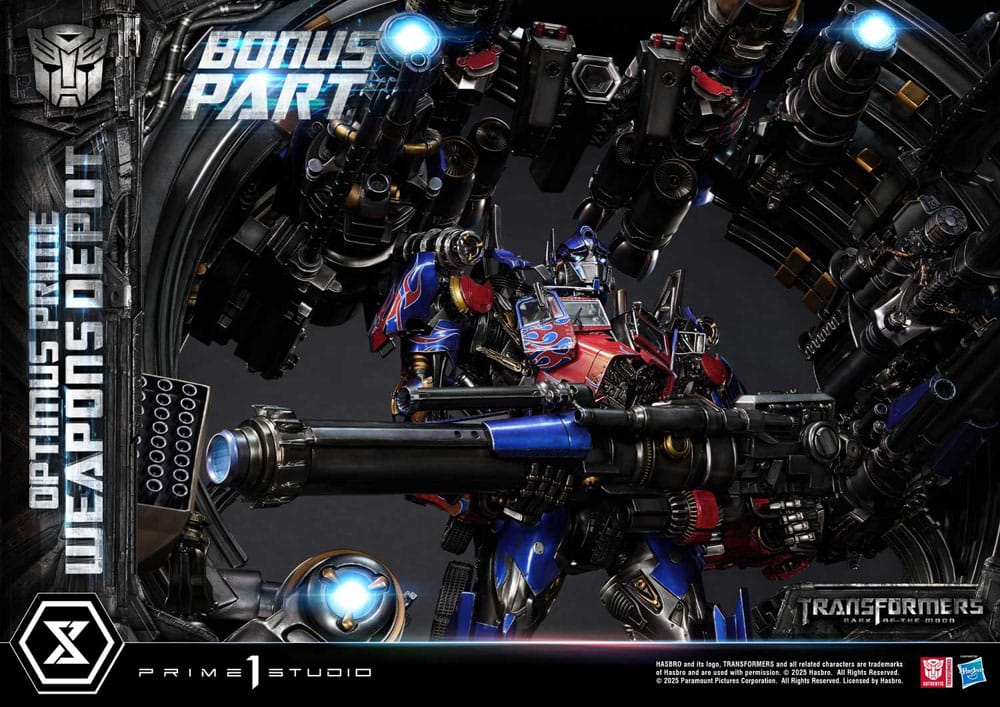 Transformers: Dark of the Moon (Movie) Museum Masterline Statue Optimus Prime Weapons Depot Bonus Version 127 cm