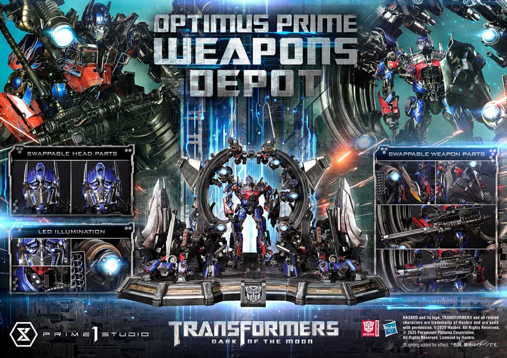 Transformers: Dark of the Moon (Movie) Museum Masterline Statue Optimus Prime Weapons Depot Bonus Version 127 cm