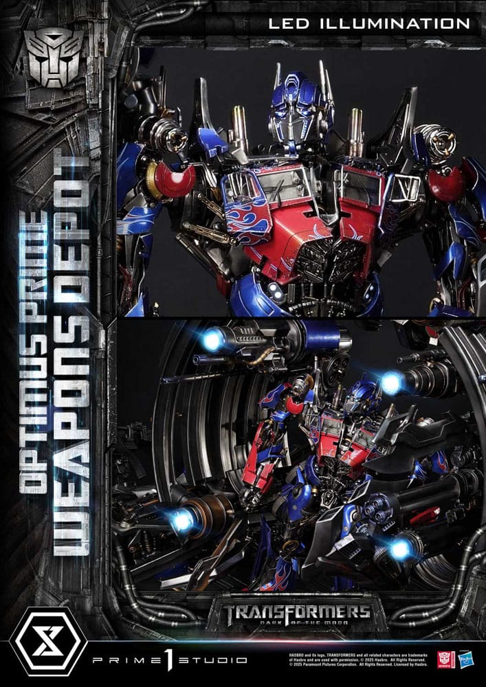 Transformers: Dark of the Moon (Movie) Museum Masterline Statue Optimus Prime Weapons Depot Bonus Version 127 cm