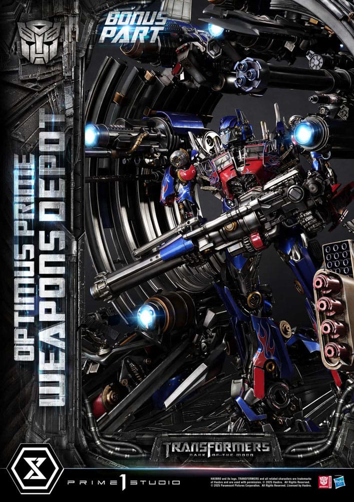 Transformers: Dark of the Moon (Movie) Museum Masterline Statue Optimus Prime Weapons Depot Bonus Version 127 cm
