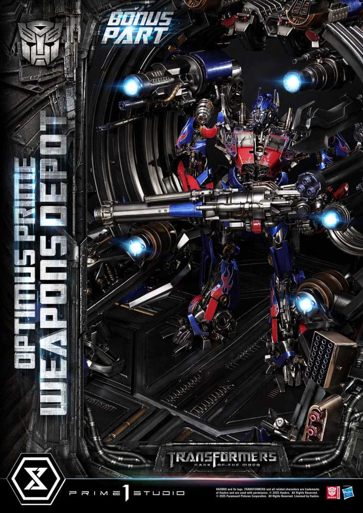 Transformers: Dark of the Moon (Movie) Museum Masterline Statue Optimus Prime Weapons Depot Bonus Version 127 cm