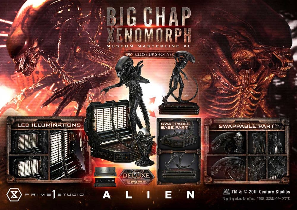 Alien (Film) Museum Masterline XL Statue 1/3 Big Chap Xenomorph Close Up Shot Ver. DX Bonus Version 100 cm