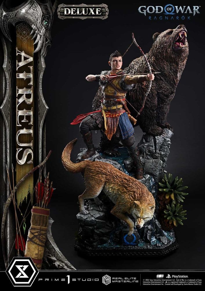 God of War: Ragnarok Real Elite Masterline Statue 1/3 Atreus Deluxe Version 96 cm