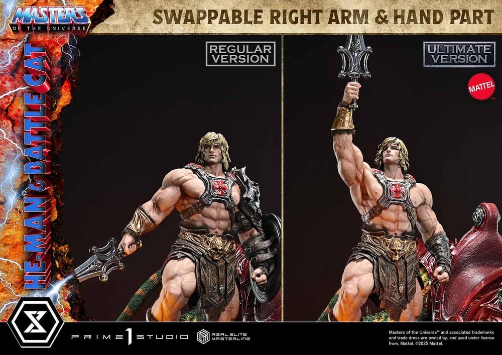 Masters of the Universe Real Elite Masterline Series Statue 1/4 He-Man & Battle Cat Ultimate Bonus Version 86 cm