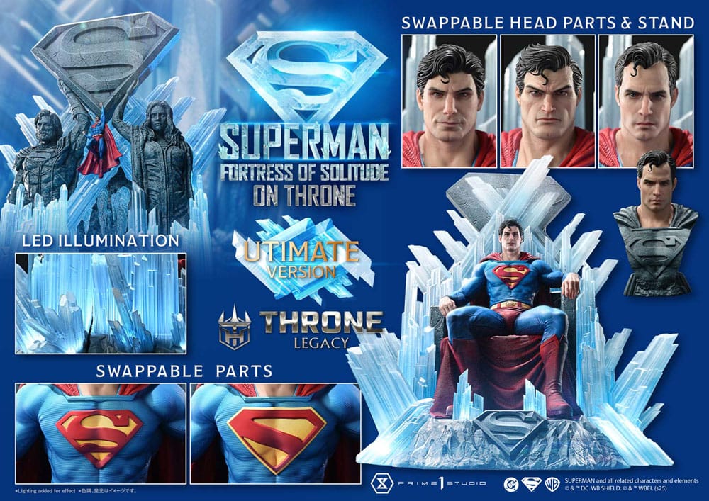 DC Comics Throne Legacy Collection Statue Statue 1/4 Superman Fortress of Solitude on Throne (Design by Gabriele Dell'Otto) Ultimate Version 52 cm