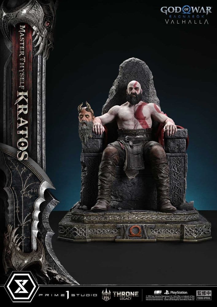 Throne Legacy God of War Series Statue 1/3 Ragnarok Master Thyself Kratos 67 cm
