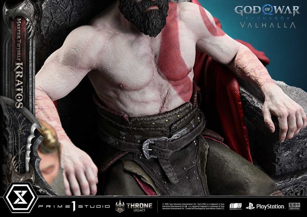 Throne Legacy God of War Series Statue 1/3 Ragnarok Master Thyself Kratos 67 cm