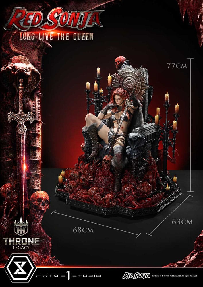 Red Sonja Throne Legacy Collection Statue 1/3 Red Sonja: Long Live the Queen 77 cm