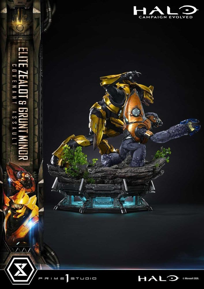 Halo: Campaign Evolved Ultimate Premium Masterline Series Statue 1/4 Elite Zealot & Grunt Minor: Covenant Assault 81 cm