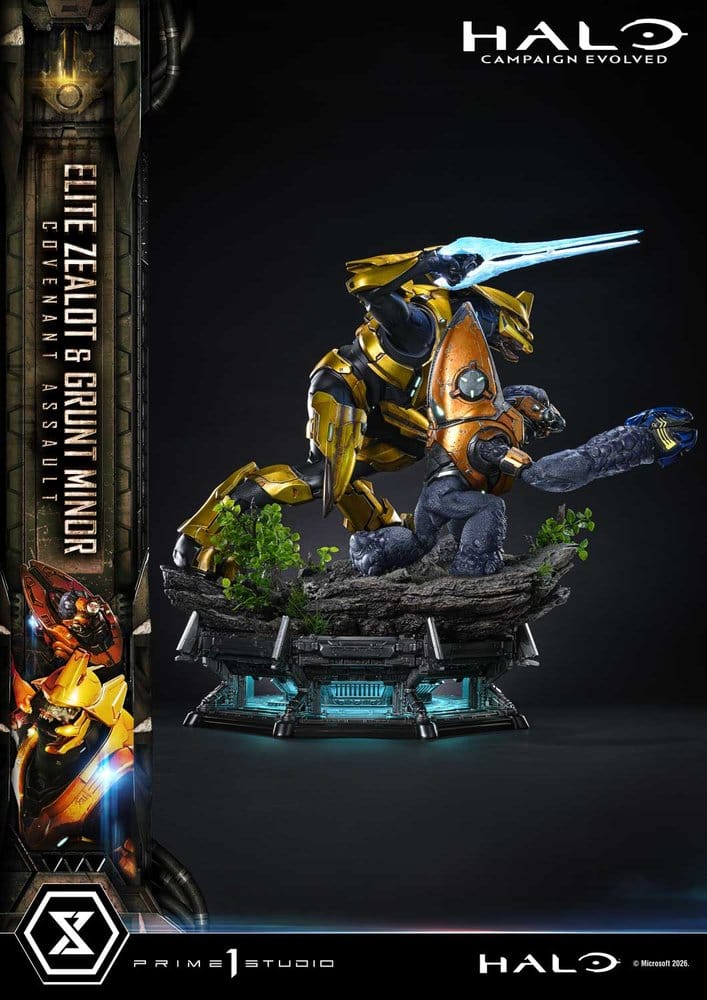 Halo: Campaign Evolved Ultimate Premium Masterline Series Statue 1/4 Elite Zealot & Grunt Minor: Covenant Assault Bonus Version 81 cm