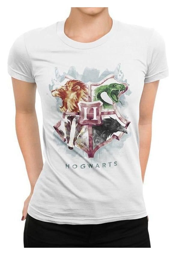 Harry Potter T-Shirt Water Colour Crest Size L