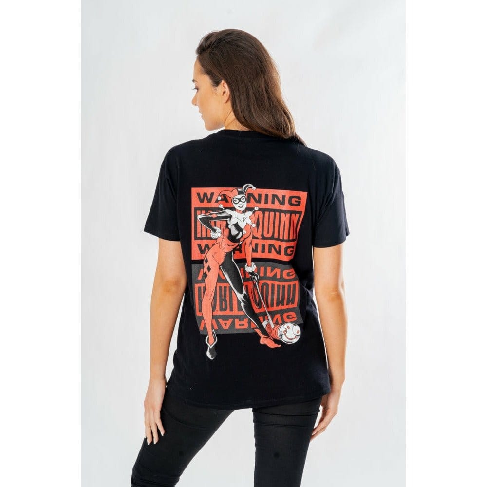 DC Comics T-Shirt Harley Quinn Front Back Warning Size XL