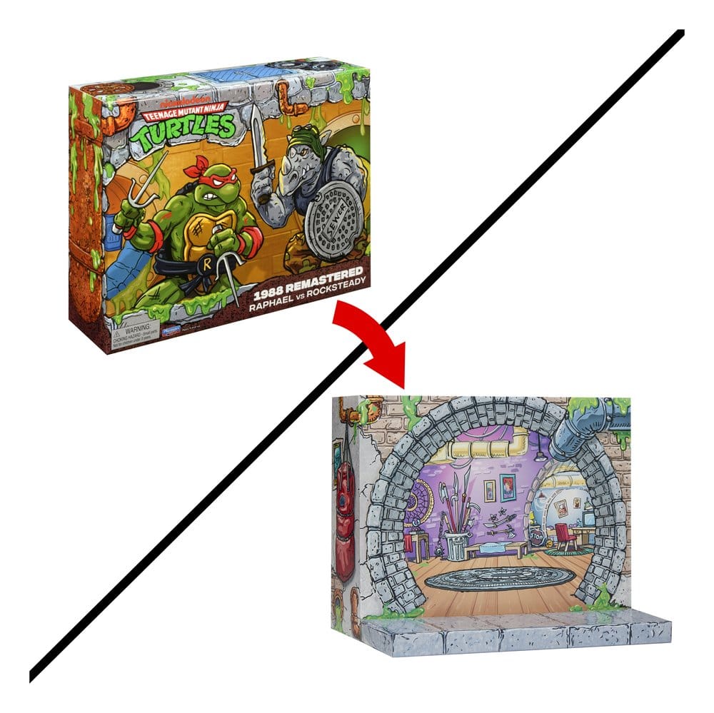 Teenage Mutant Ninja Turtles: Remastered Action Figures Raphael vs. Rocksteady