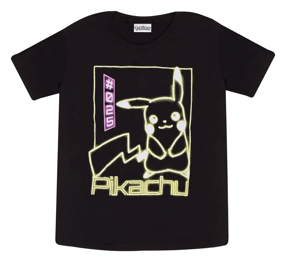 Pokémon T-Shirt Pikachu Neon Black 5-6 Years