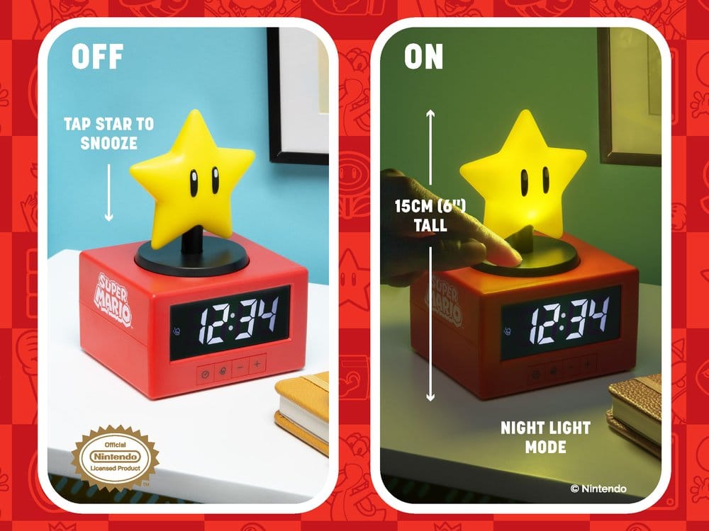 Super Mario Icon Alarm Clock Super Star 15 cm