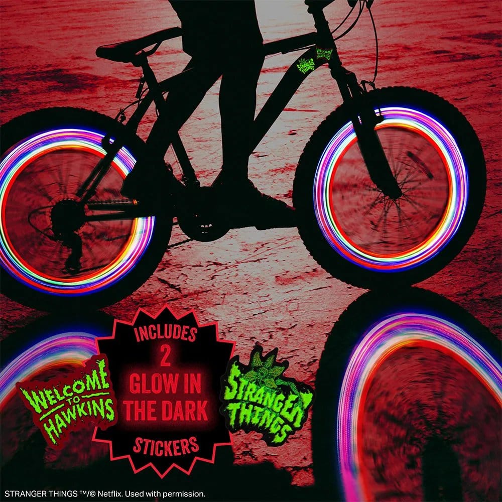Stranger Things 5 LED bike light and sticker