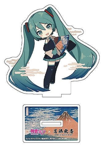 Hatsune Miku x Katsushika Hokusai iXima Die-Cut Acrylic Stand Fine Wind, Clear Morning (Chibi) 10 cm (5)