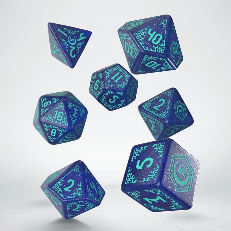 Shadow Scar Dice Set of 7 Blue & Turquoise