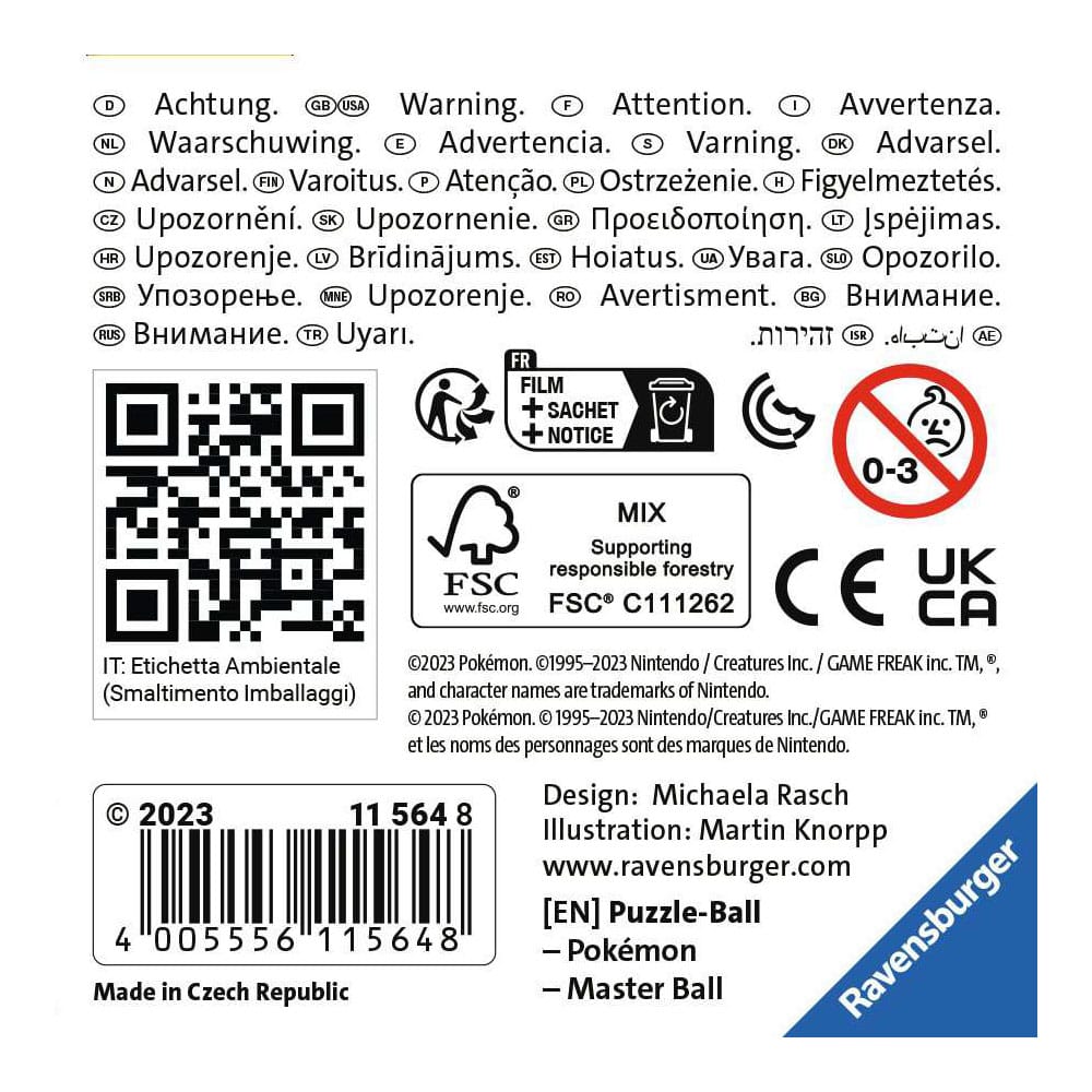 Pokémon 3D Puzzle Pokéballs: Master Ball (54 pieces)