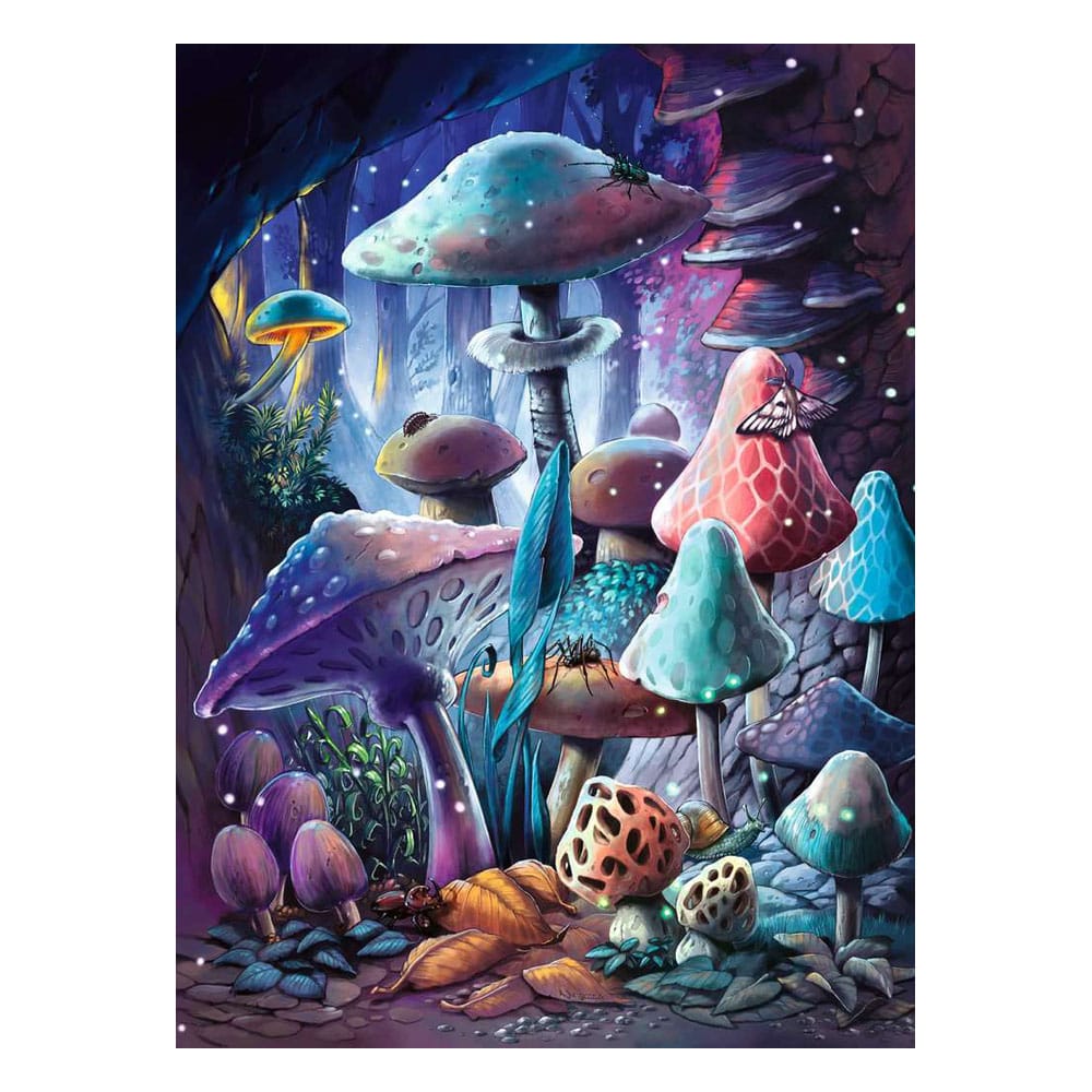 Ravensburger Glow-in-the-Dark Jigsaw Puzzle Moonlight Mushrooms (500 Pieces)