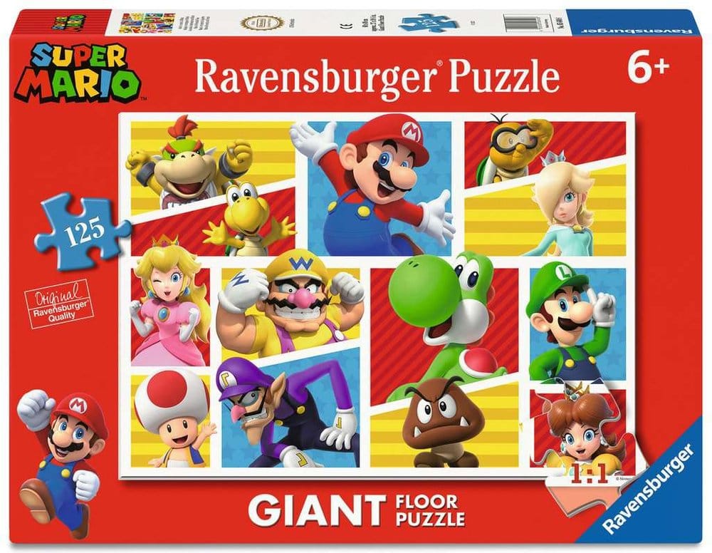 Super Mario Giant Floor Jigsaw Puzzle Mario's Friends and Foes (125 Pieces)