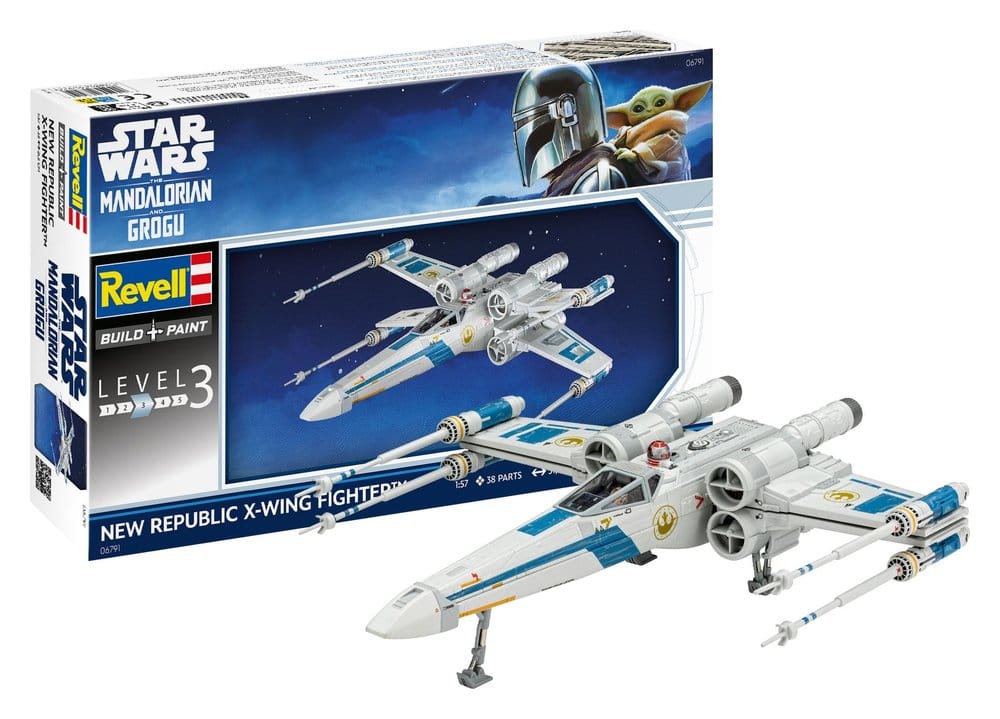 Star Wars The Mandalorian and Grogu Revell Model Kit 1/57 New Republic X-Wing Fighter 22 cm