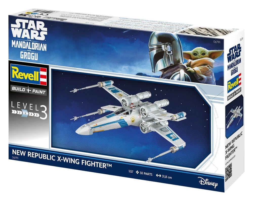 Star Wars The Mandalorian and Grogu Revell Model Kit 1/57 New Republic X-Wing Fighter 22 cm