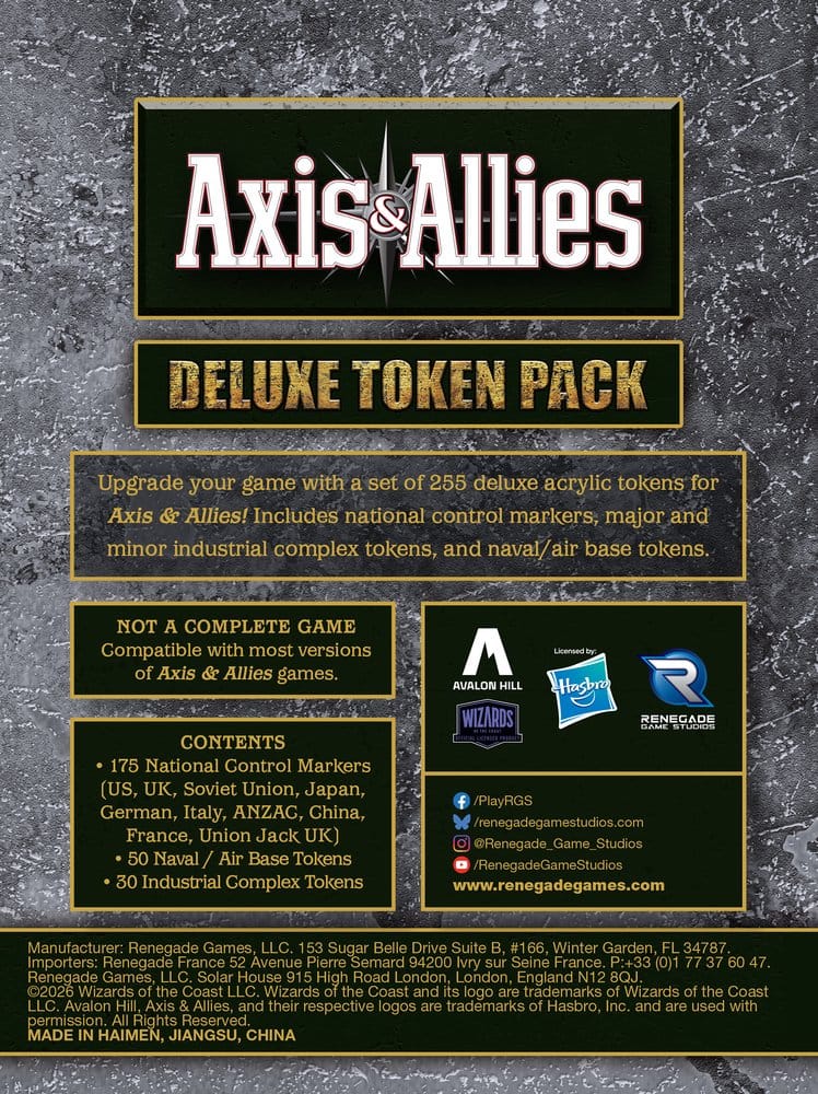 Axis & Allies Deluxe Token Pack *English Version*